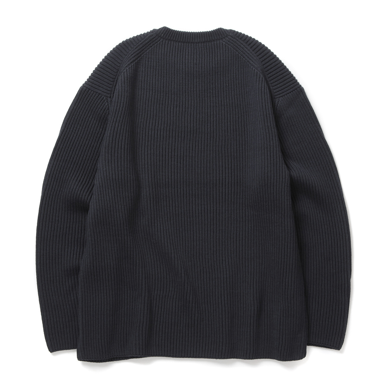 BATONER / バトナー | SOLID WOOL RIB CREW NECK (メンズ) - Charcoal