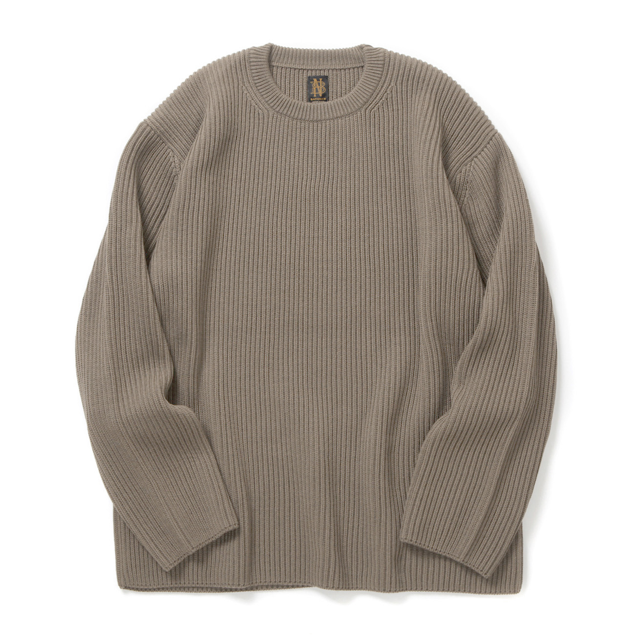SOLID WOOL RIB CREW NECK
