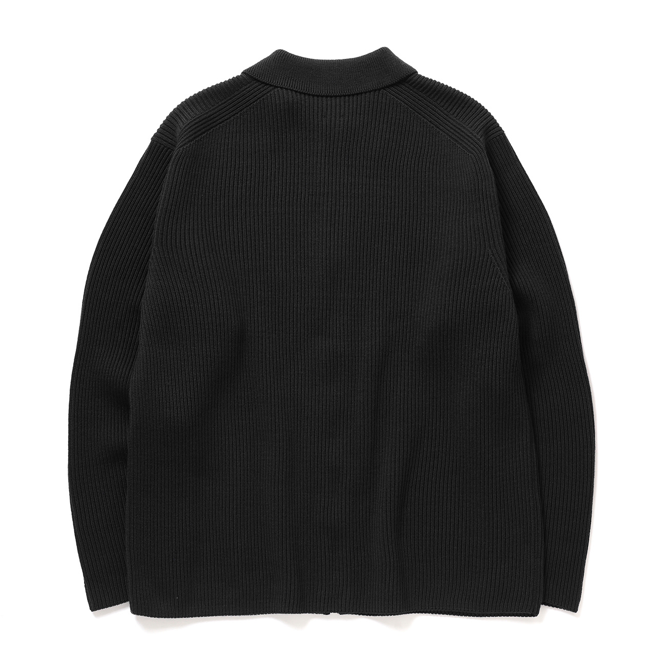 BATONER / バトナー | SOLID WOOL RIB POLO ZIP UP CARDIGAN (メンズ