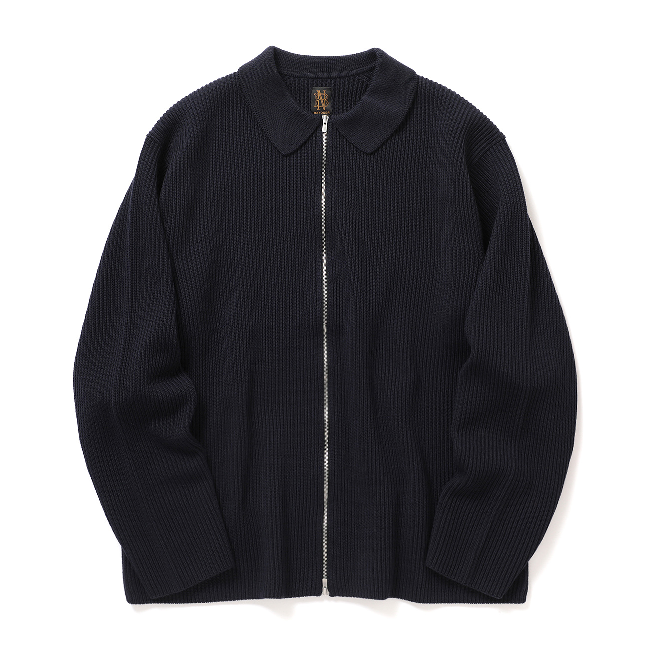 BATONER ポロニット BATONER / バトナー | SOLID WOOL RIB POLO ZIP UP CARDIGAN (メンズ
