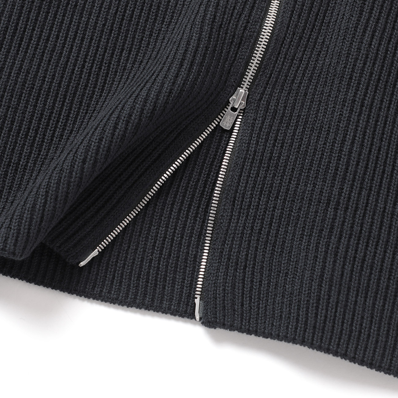 BATONER / バトナー | SOLID WOOL RIB POLO ZIP UP CARDIGAN (メンズ