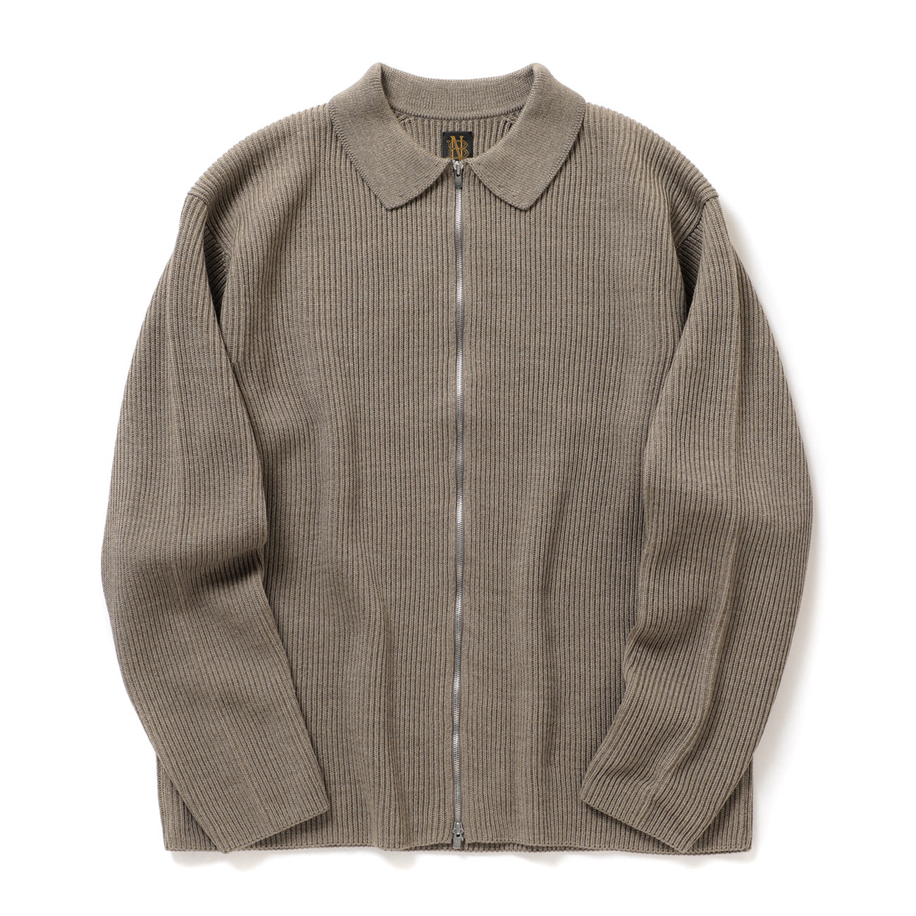 BATONER / バトナー | SOLID WOOL RIB POLO ZIP UP CARDIGAN (メンズ