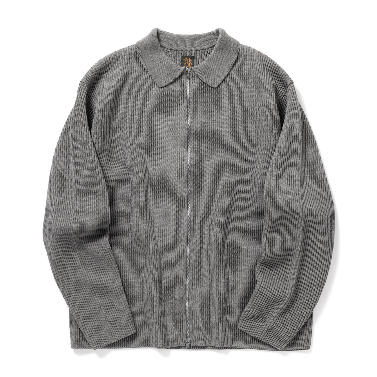 BATONER / バトナー | SOLID WOOL RIB POLO ZIP UP CARDIGAN (メンズ