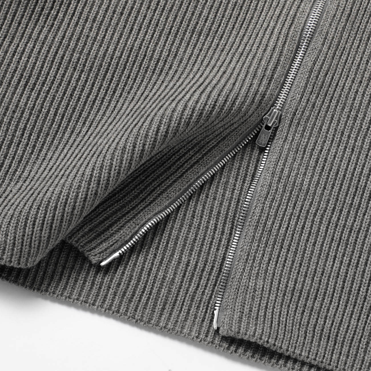 BATONER / バトナー | SOLID WOOL RIB POLO ZIP UP CARDIGAN (メンズ