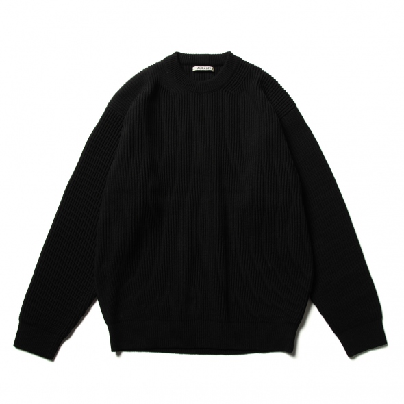 AURALEE / オーラリー | SUPER FINE WOOL RIB KNIT BIG P/O (メンズ) - Black | 通販 -  正規取扱店 | COLLECT STORE / コレクトストア