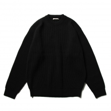 AURALEE オーラリー SUPER FINE WOOL KNIT P/O 黒 Namu Shop - Auralee Super Fine Wool Rib Knit P/O - Black