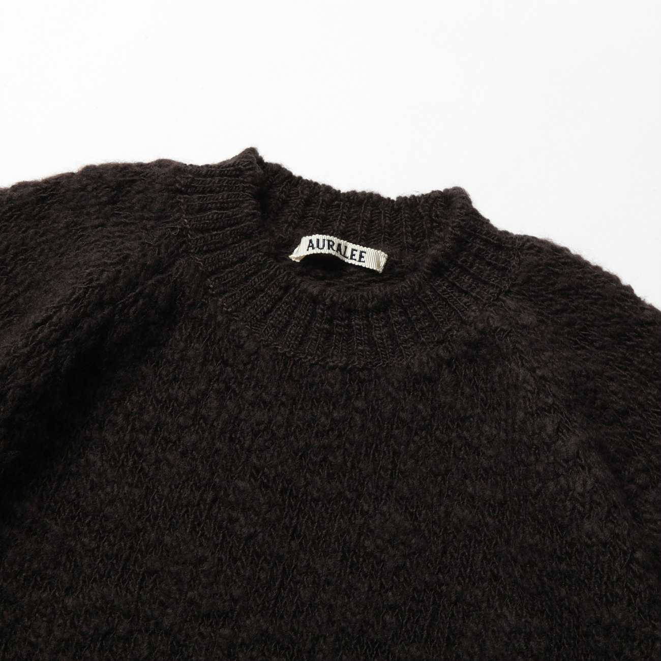 AURALEE / オーラリー | WOOL SLUB KNIT P/O (メンズ) - Dark Brown