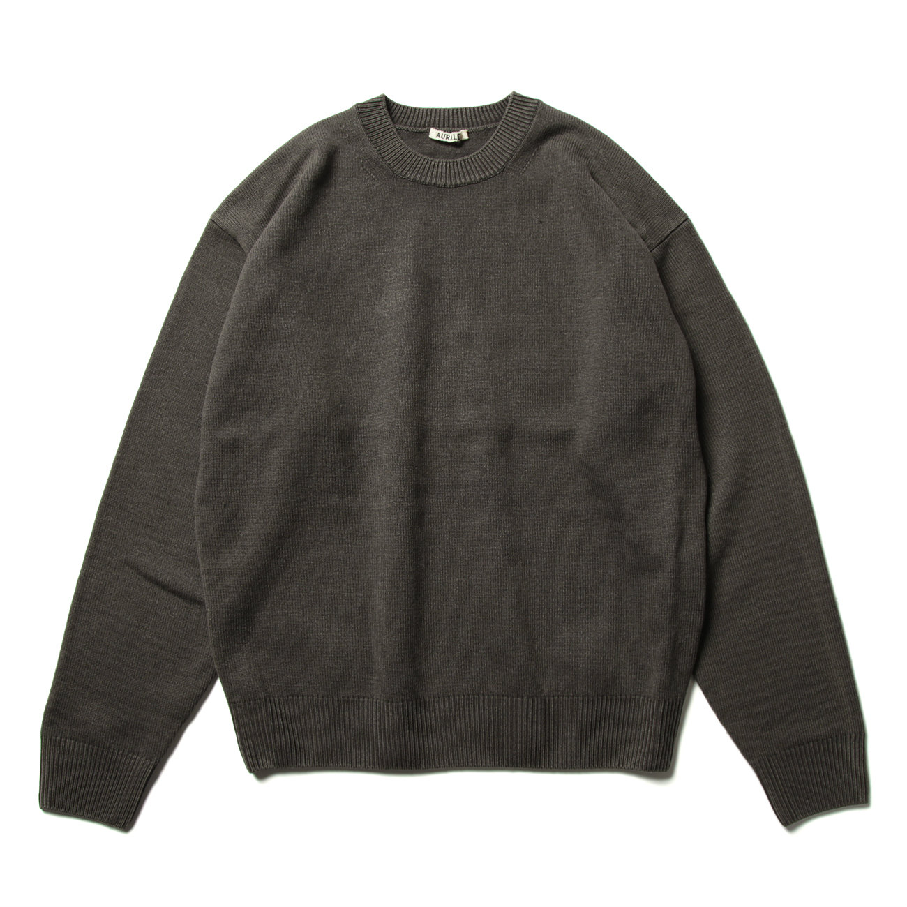 FRENCH MERINO STONE WASHED KNIT P/O (メンズ) - Charcoal Gray