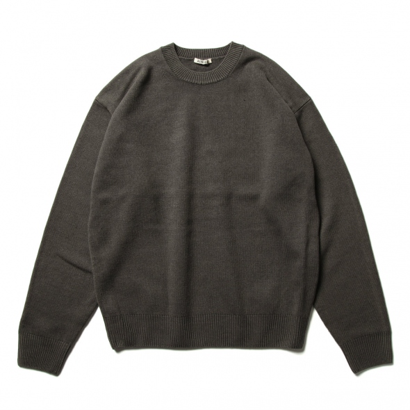 AURALEE / オーラリー | FRENCH MERINO STONE WASHED KNIT P/O (メンズ) - Charcoal Gray  | 通販 - 正規取扱店 | COLLECT STORE / コレクトストア