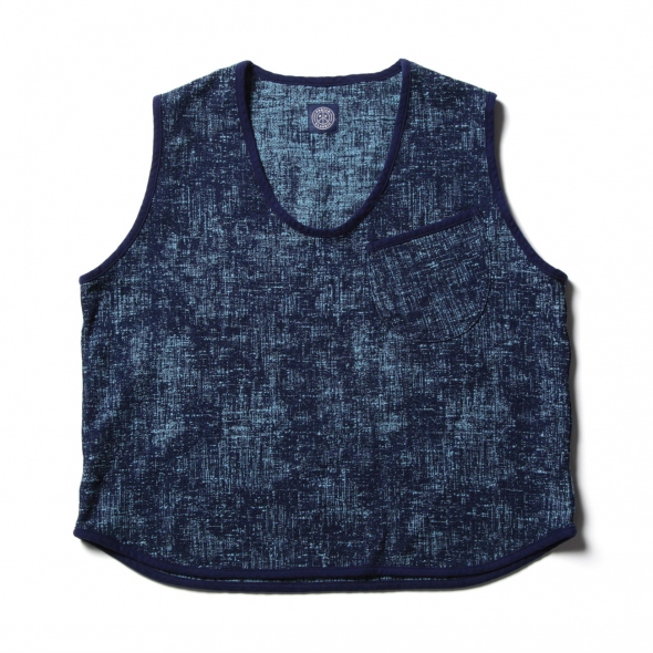 PEELED CLOTH PULLOVER VEST - Blue