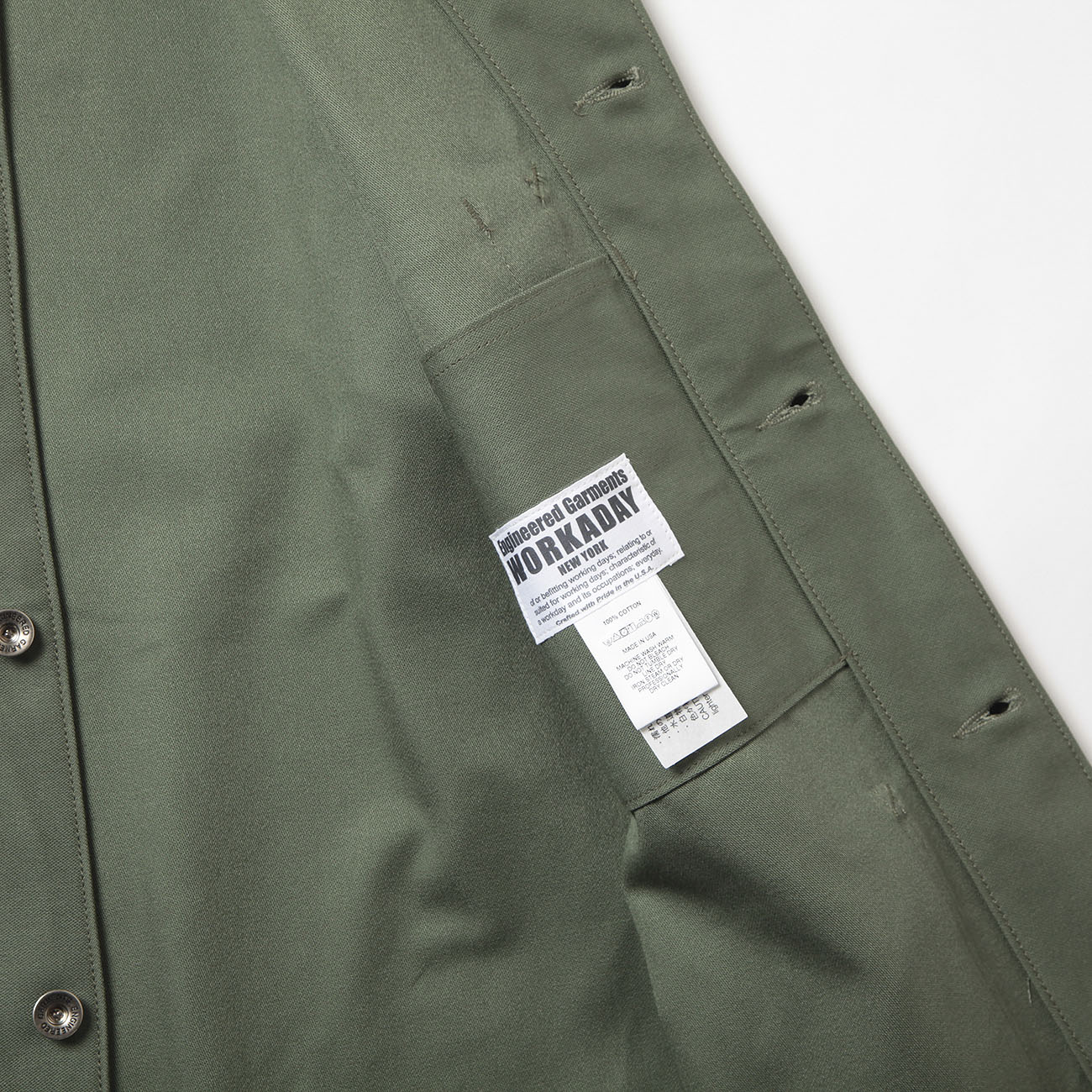 EG Workaday - Utility Jacket - Cotton Reversed Sateen - Olive