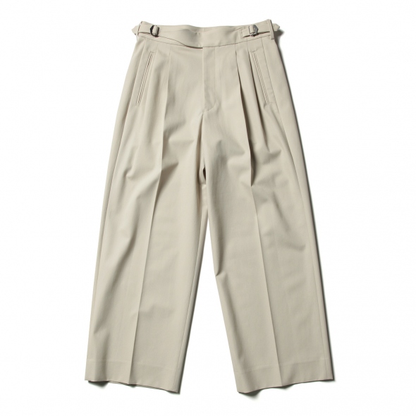 2TUCK WIDE GURKHA TROUSERS - Fog White