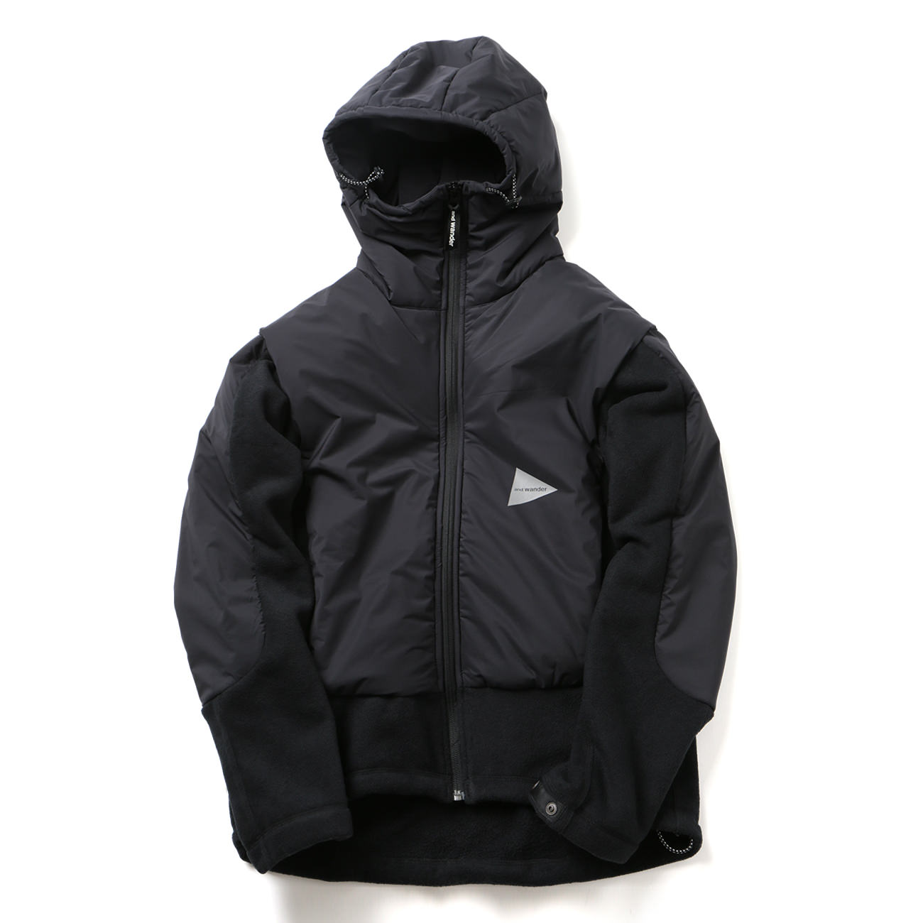 and wander / アンドワンダー|twill fleece jacket - Black