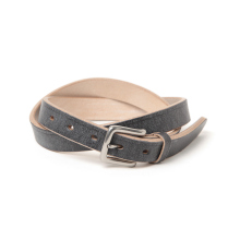 INTÉRIM/インテリム】25mm OAK BARK LEATHER BELT - BLACK