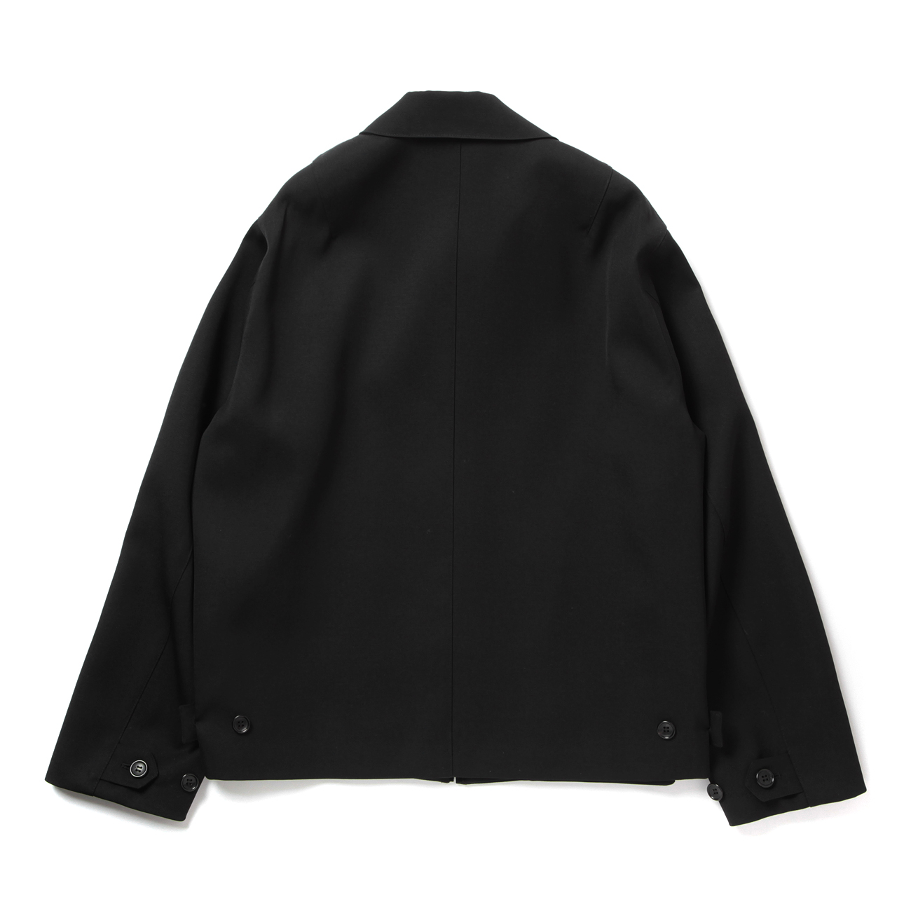 INTERIM / インテリム | PURE BLACK WOOL HARRINGTON JACKET