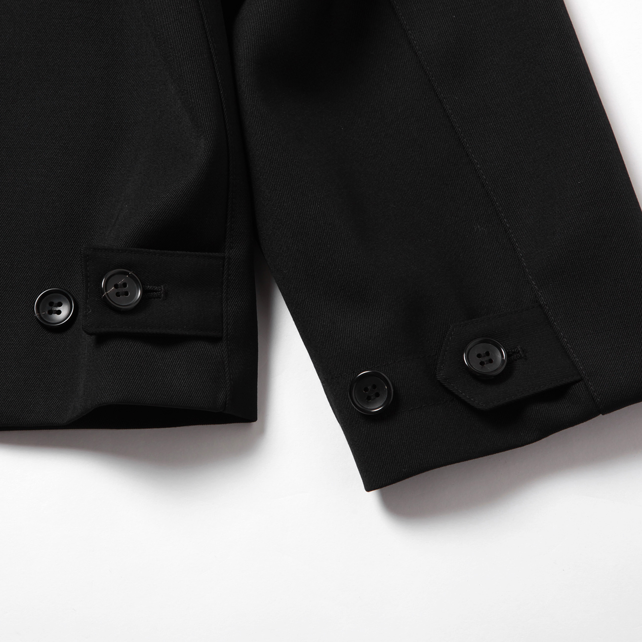 INTERIM / インテリム | PURE BLACK WOOL HARRINGTON JACKET