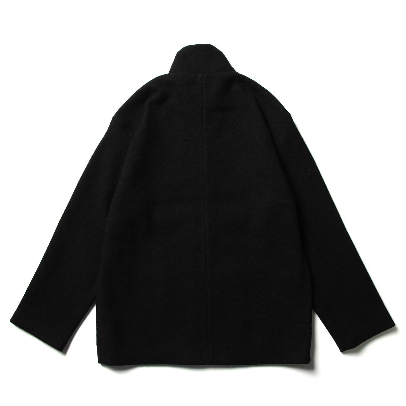 WOOL LING YARN MILLED JERSEY ZIP BLOUSON (メンズ) - Black