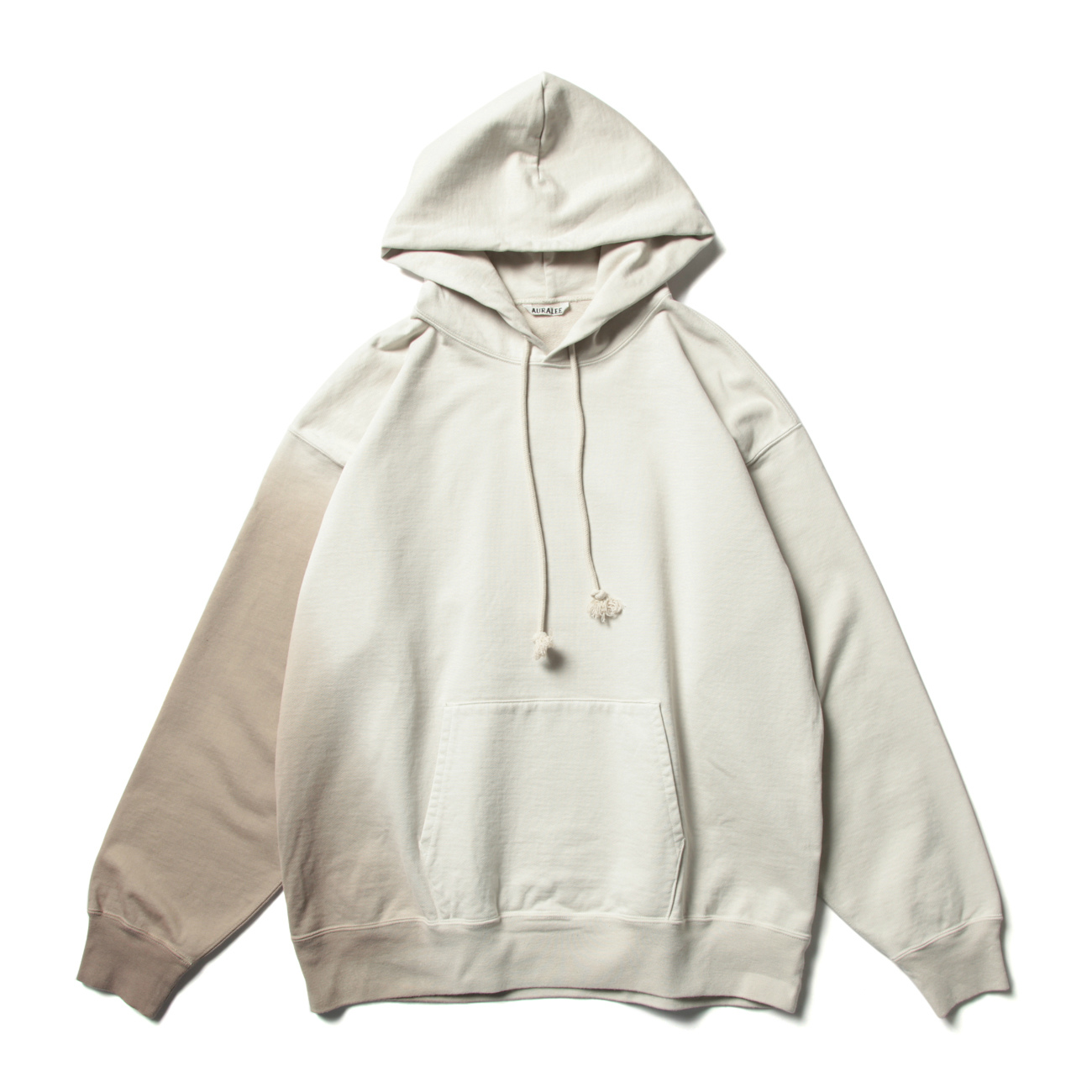 ORGANIC COTTON COMPACT GRADATION DYED SWEAT P/O PARKA - Khaki Gradation