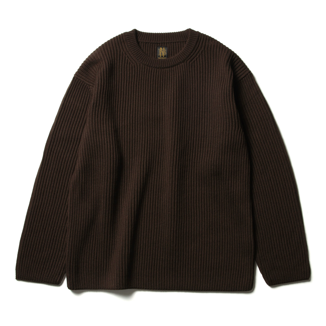 BATONER 19AW RIB CREW NECK ブラウン 3袖丈58 - ニット/セーター