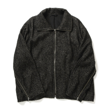 YOKE / ヨーク | TWEED STAND COLLAR ZIP BLOUSON - Black