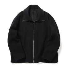 YOKE / ヨーク | MELTON STAND COLLAR ZIP BLOUSON - Black