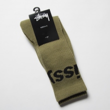 STUSSY / ステューシー | Jacquard Logo Socks - Olive 