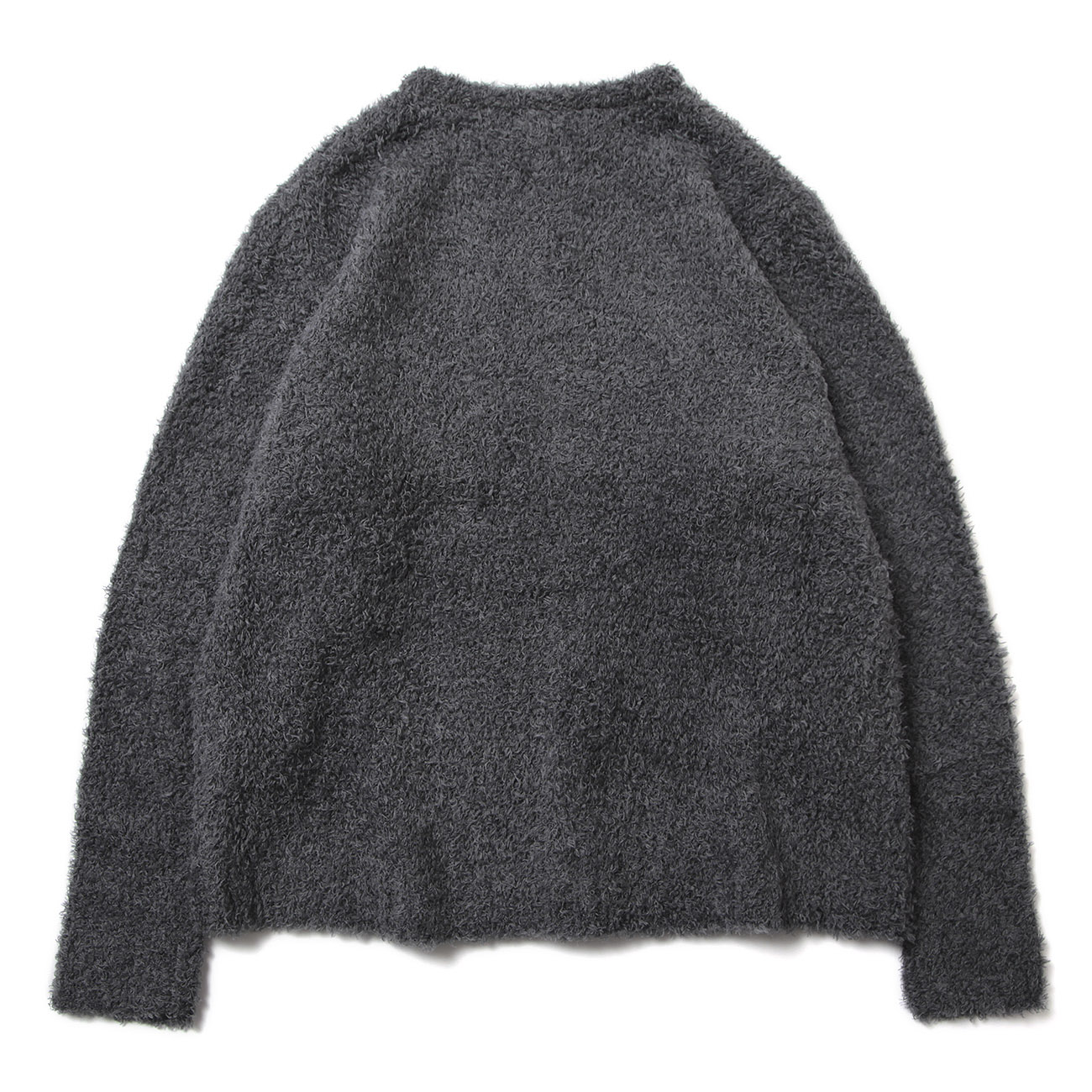 CREW NECK KNIT CARDIGAN - Gray