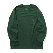 South2 West8 / サウスツーウエストエイト | L/S Round Pocket Tee - Circle Horn - Green