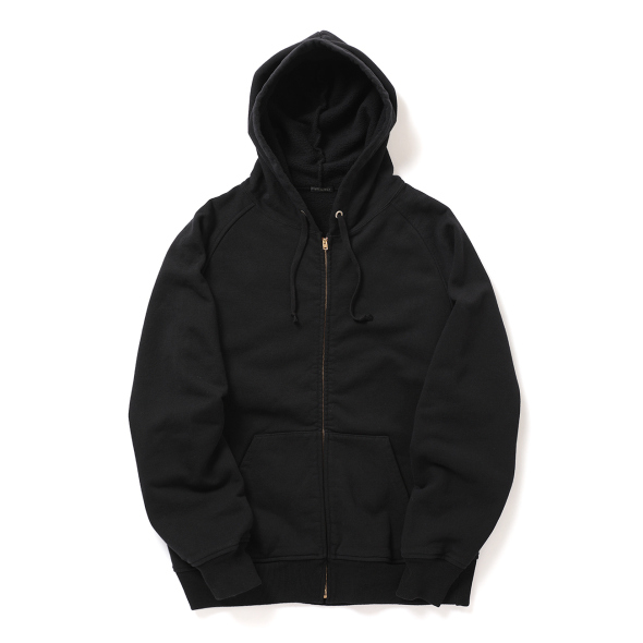 COMOLI / コモリ | コットン裏毛 ジップパーカ - Black | 通販 - 正規