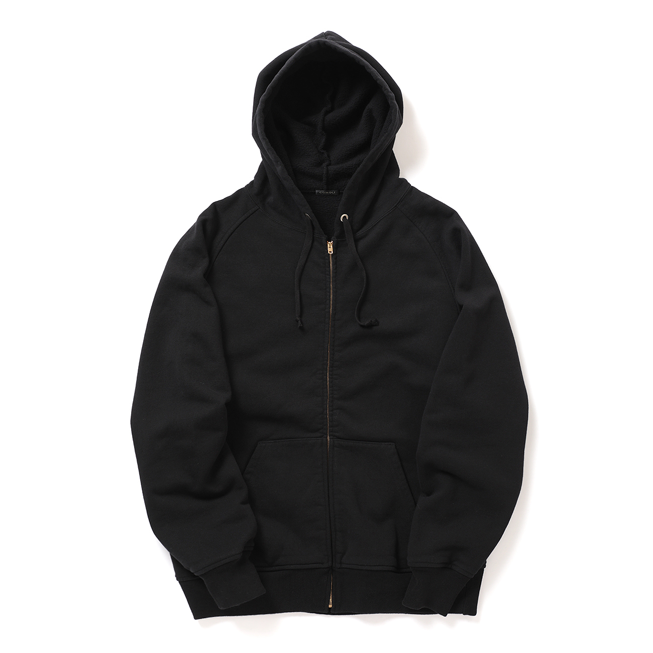 COMOLI / コモリ | コットン裏毛 ジップパーカ - Black | 通販 - 正規
