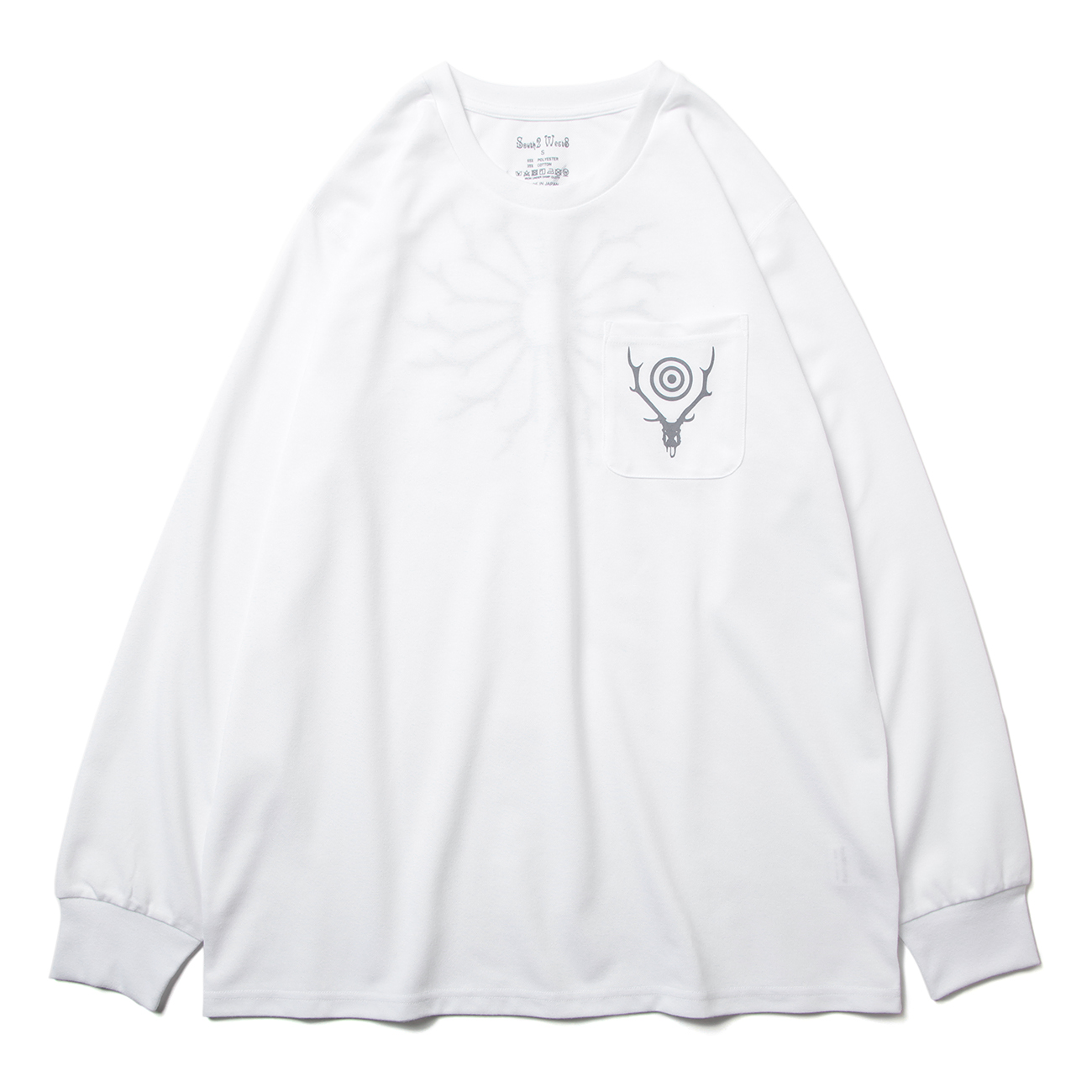 South2 West8 / サウスツーウエストエイト | L/S Round Pocket Tee - Circle Horn - White |  通販 - 正規取扱店 | COLLECT STORE / コレクトストア