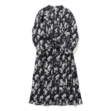 ENGINEERED GARMENTS / エンジニアドガーメンツ | Banded Painter Dress - Cotton Brushed Floral Print - Black/White