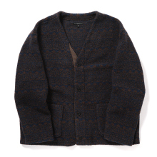 ENGINEERED GARMENTS / エンジニアドガーメンツ | Knit Cardigan - Horizontal Stripe Sweater Knit - Brown/Navy
