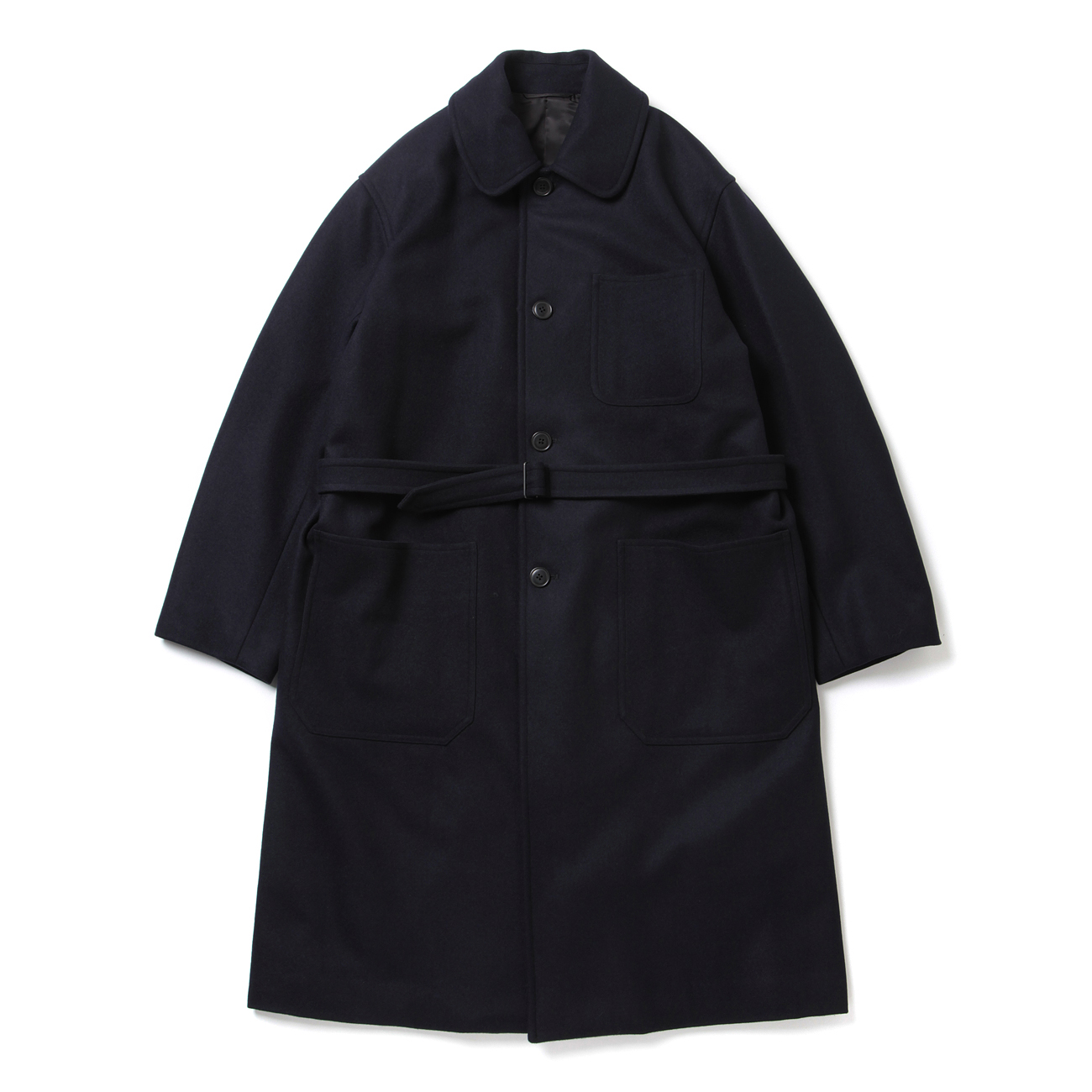 COMOLI / コモリ | ウールカシミヤ ミリタリーコート - Navy | 通販 