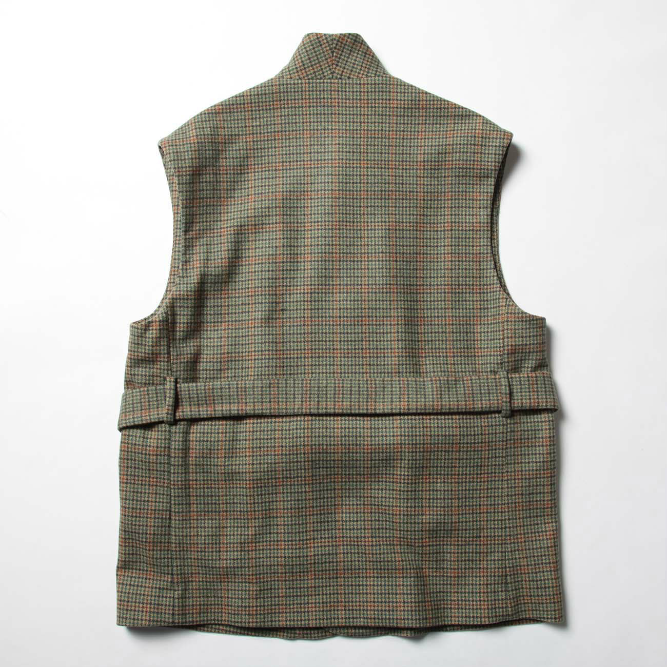 URU / ウル | WOOL CHECK BELTED VEST - Green | 通販 - 正規取扱店