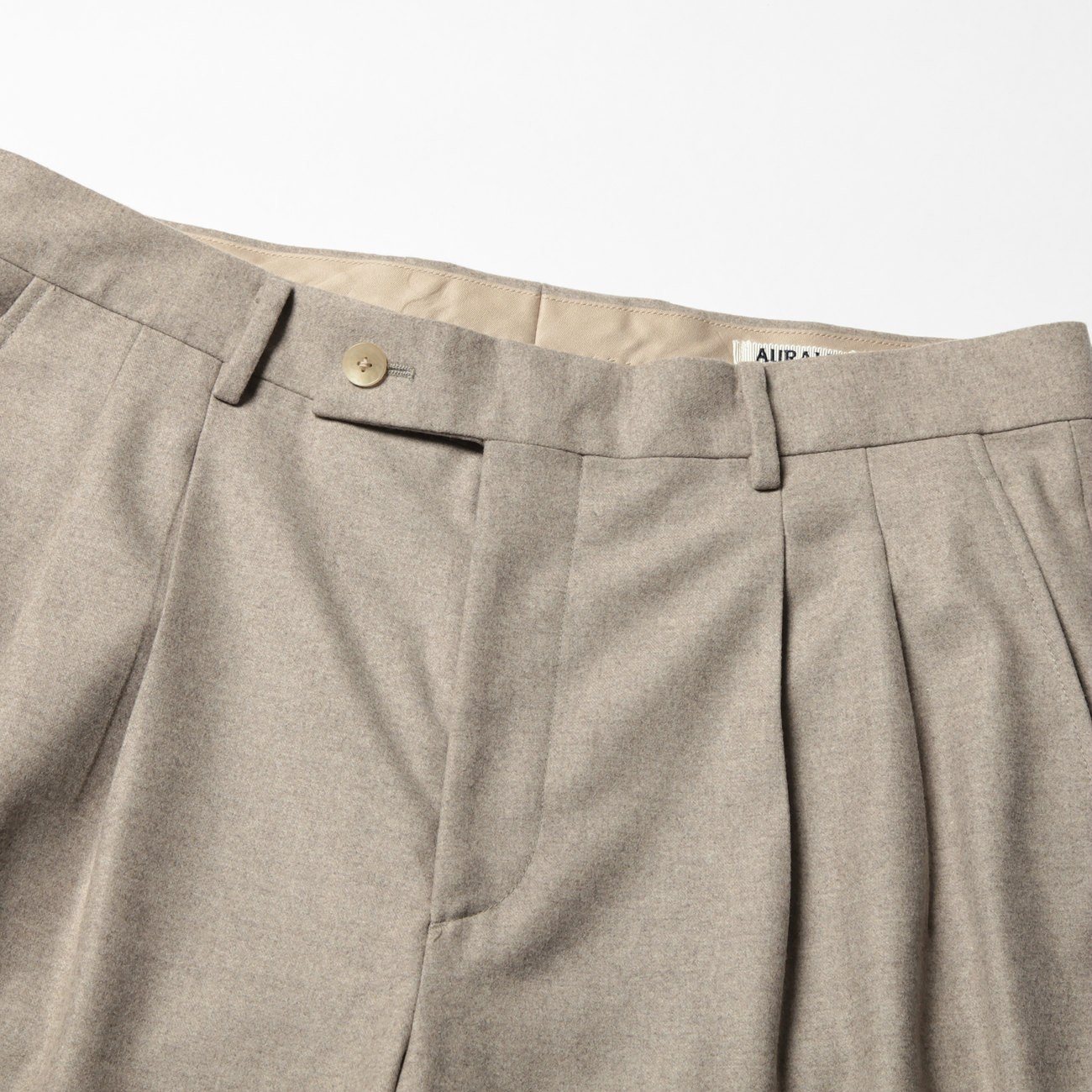 AURALEE / オーラリー | WOOL FULLING FLANNEL SLACKS - Top Beige