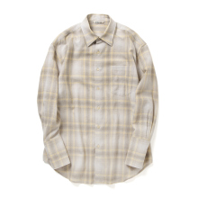 AURALEE / オーラリー | AIRY WOOL CHECK SHIRT (レディース) - Yellow Gray Check