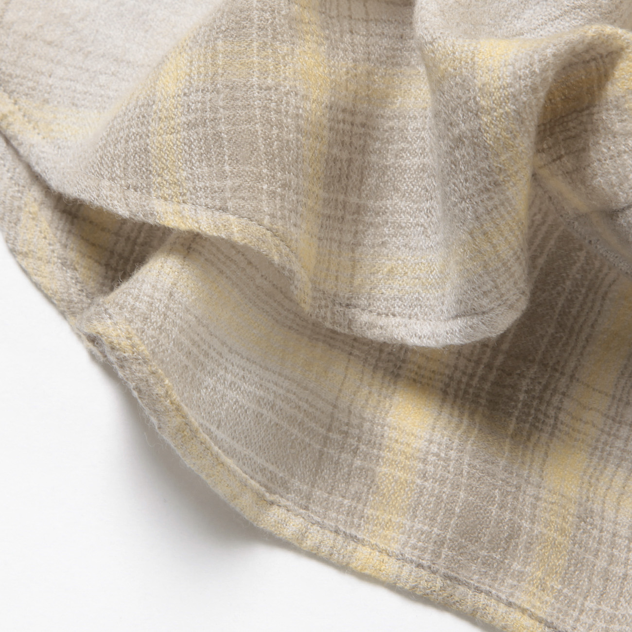 AURALEE / オーラリー | AIRY WOOL CHECK SHIRT (レディース) - Yellow