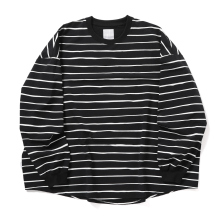 S.F.C Stripes For Creative / エスエフシー | SUPER BIG LS TEE (NYLON STRIPE) - Black