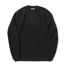 AURALEE / オーラリー | SUPER FINE WOOL RIB KNIT P/O (メンズ) - Top Black