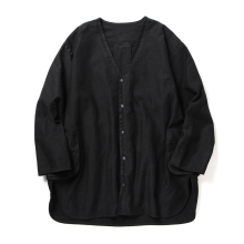 Porter Classic / ポータークラシック | MOLESKIN NO COLLAR SHIRT JACKET - Black