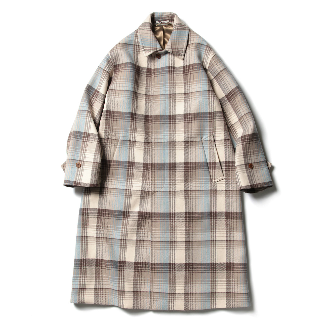 AURALEE / オーラリー | WOOL CHECK MELTON LONG SOUTIEN COLLAR COAT