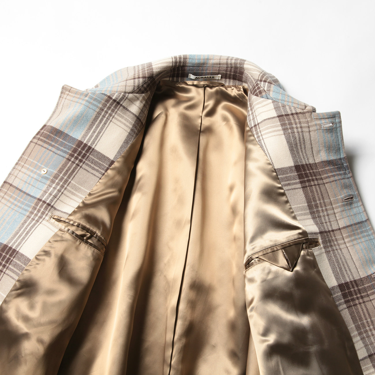 AURALEE / オーラリー | WOOL CHECK MELTON LONG SOUTIEN COLLAR COAT