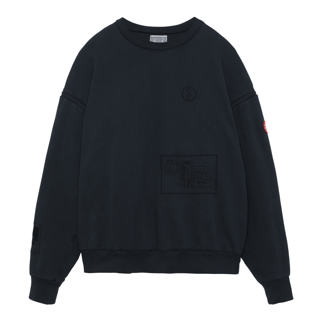 C.E / シーイー | OVERDYE DOUBLE FACE CREW NECK - Black | 通販