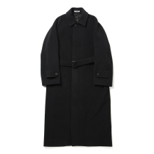 AURALEE / オーラリー | SUPER FINE WOOL MOSSER SOUTIEN COLLAR COAT (レディース) - Black