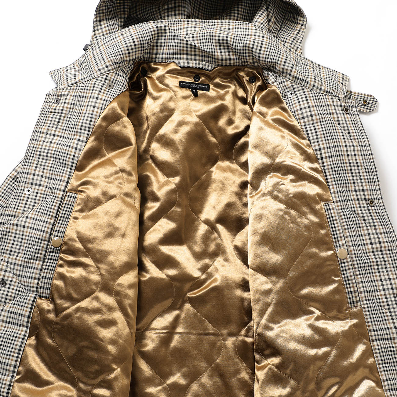 Wind Breaker - Plaid Polyester Cloth - Khaki 裏地