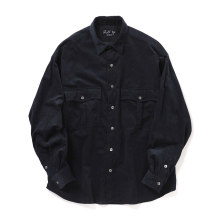 Porter Classic / ポータークラシック | ROLL UP ORGANIC CORDUROY SHIRT - Navy