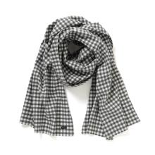 Porter Classic / ポータークラシック | FLANNEL GINGHAM STOLE - Charcoal Gray
