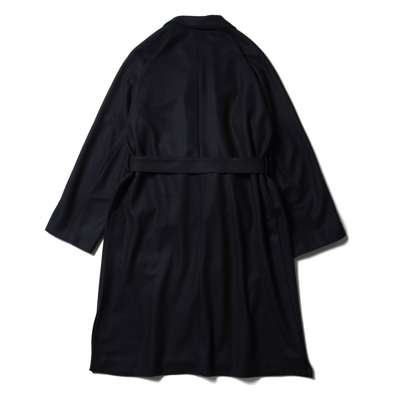 URU / ウル | WOOL JERSEY / BELTED COAT - Navy | 通販 - 正規取扱店