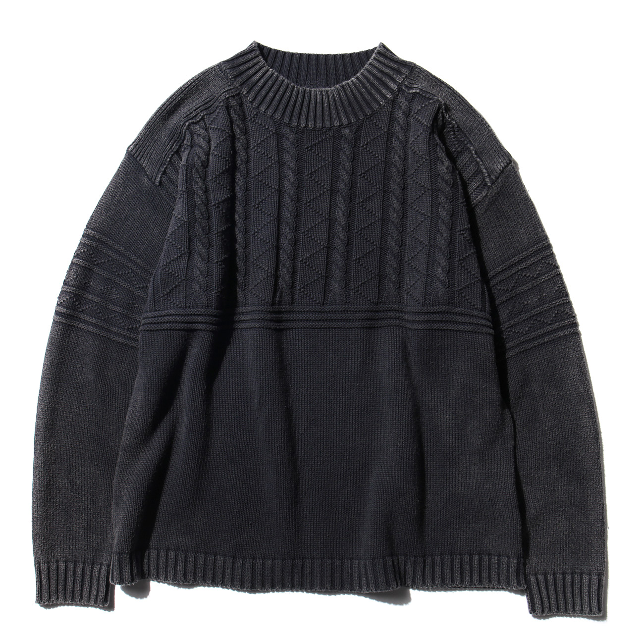 Porter Classic フィッシャーマンニット　セーター M Porter Classic FISHERMAN KNIT刺し子染加工フィッシャーマン